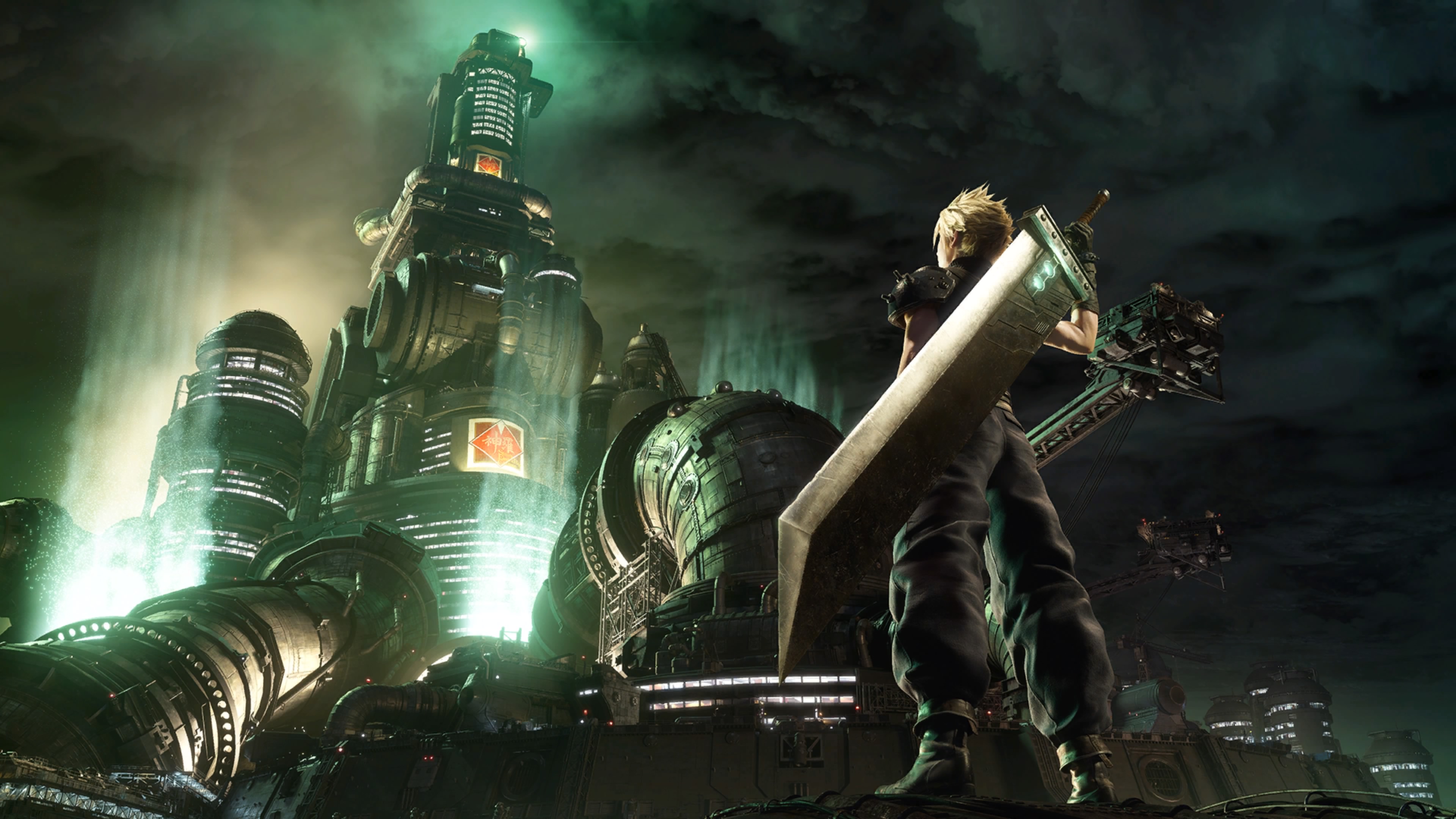 Cloud posing in key art for FFVII Remake.