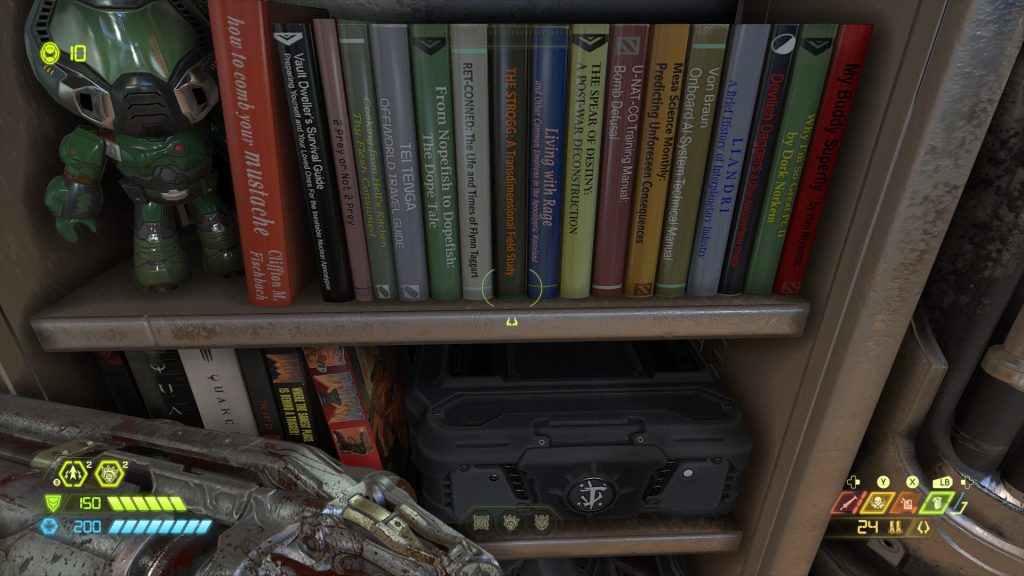 Doom Eternal Lower book shelf Quake Easter Egg