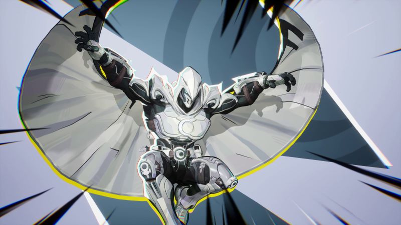 Marvel Rivals Moon Knight with cape fully extended