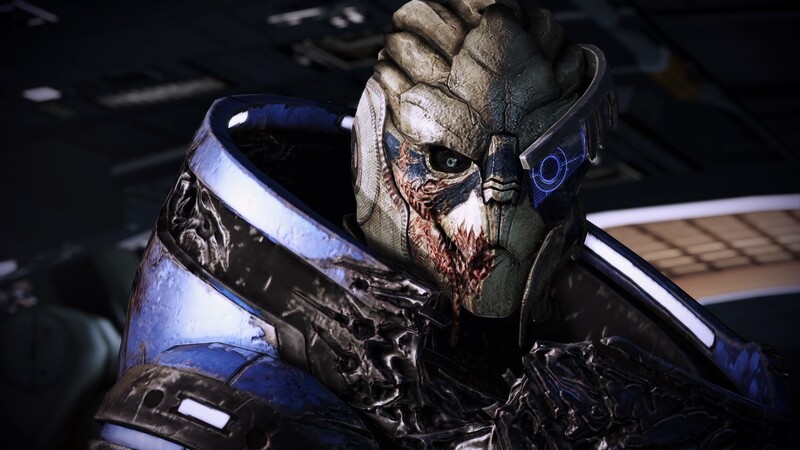 Garrus during Mass Effect 2 looking at you