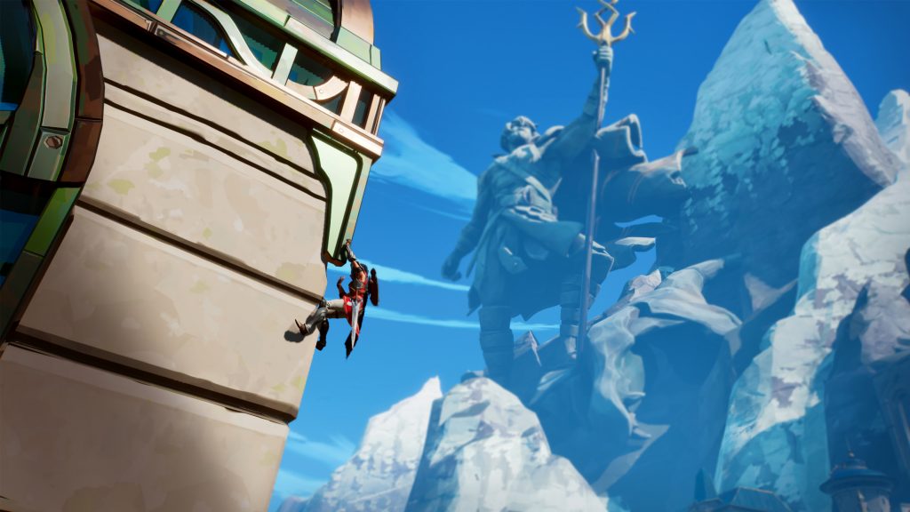Brynn using her climbing abilities in 'Eternal Strands'.