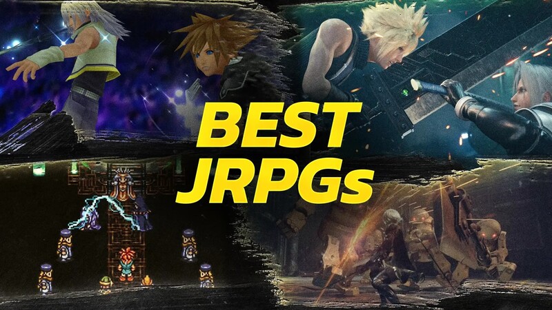Four images of JRPG games with the words best jrpg in the middle