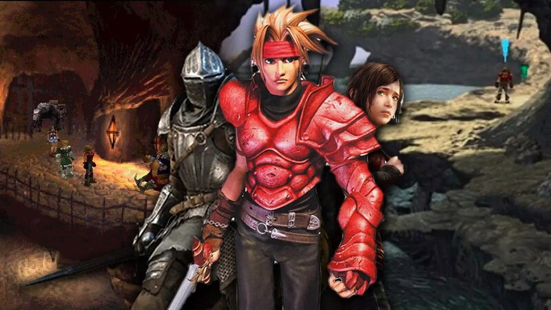 Three Legend of Dragoon characters with Dart being in front
