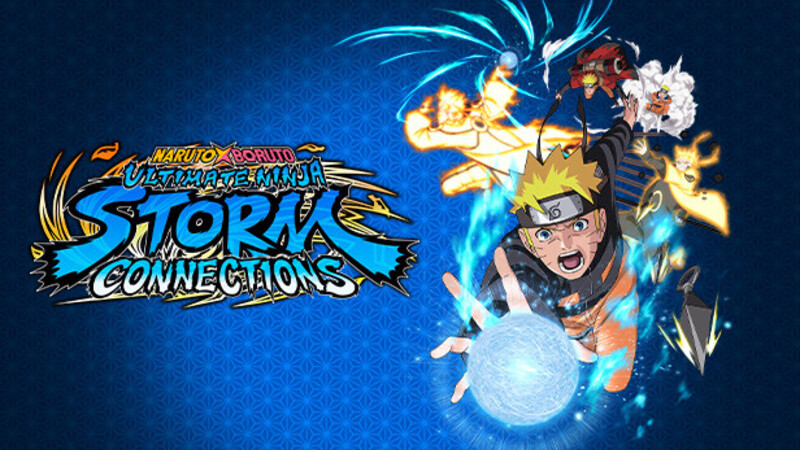 The title screen for the game featuring the different Naruto forms