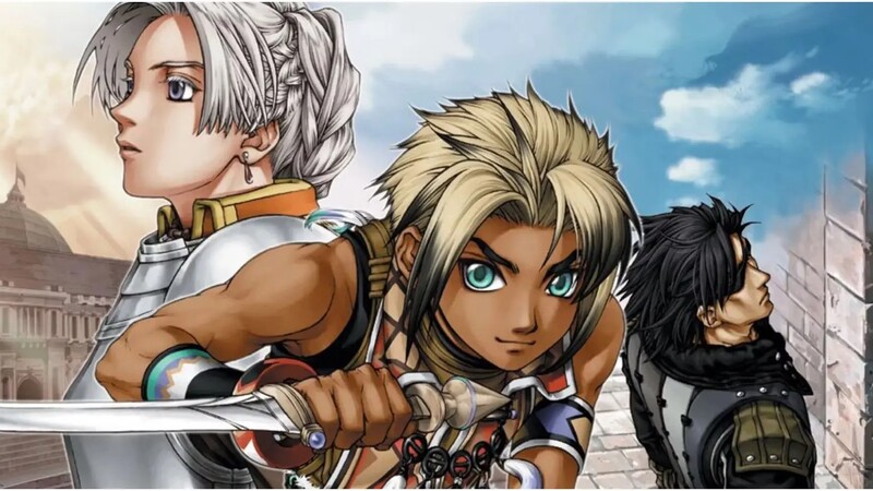 Chris, Hugo, and Geddoe from Suikoden 3