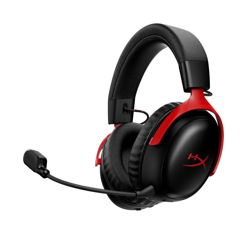 HyperX Cloud 3 S Wireless Red angled shot white backdrop