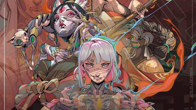 Three Cyberpunk like characters