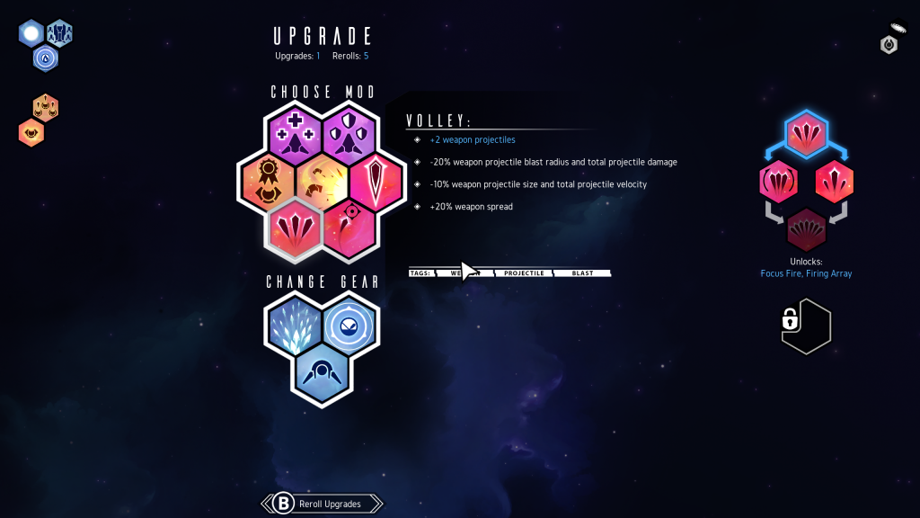 Mod Upgrade Screen in Nova Drift