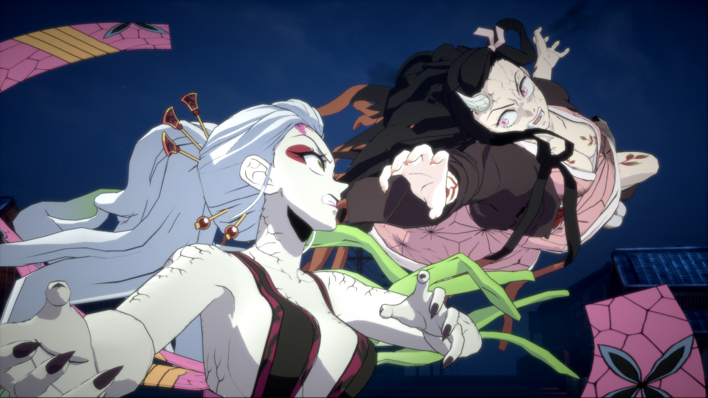A screenshot of a fight in 'Demon Slayer: The Hinokami Chronicles 2'.