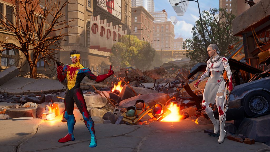 Invincible pulling off a taunt against Thula, one of the many Viltrumite's he fights in the series.