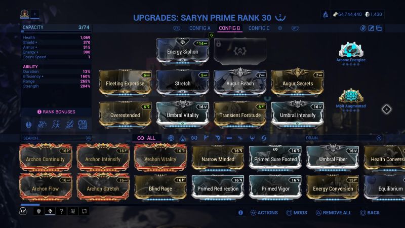 Warframe Saryn Prime Build 