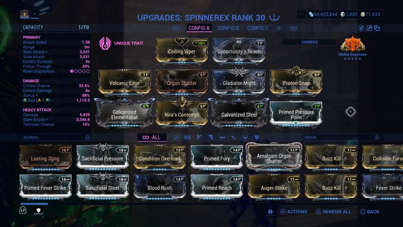 Warframe Spinnerex Build