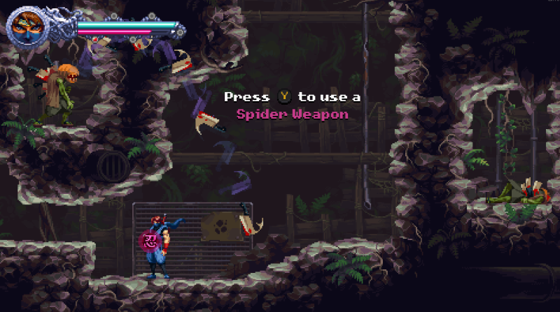 Press Y to use Spider Weapon