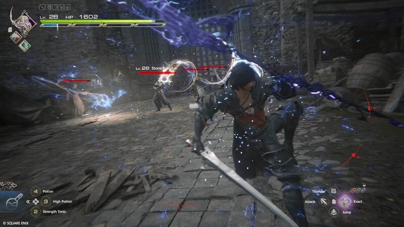 Clive running during combat