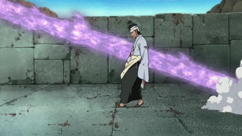 Sasuke dealing a deathblow to Danzo before Danzo uses Izanagi