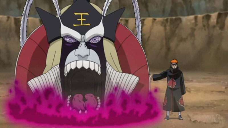 God of Hell coming up to bring everyone in Konoha back to life after battle with Nagato/Pain