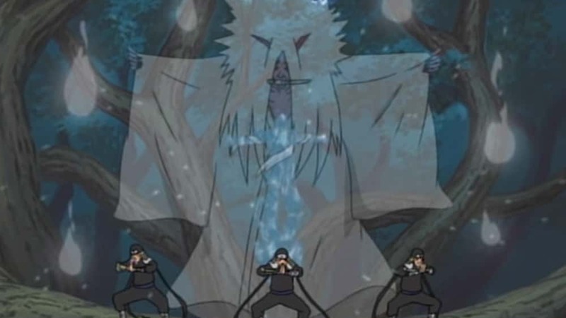 Hiruzen using Reaper Death Seal to seal Orochimaru