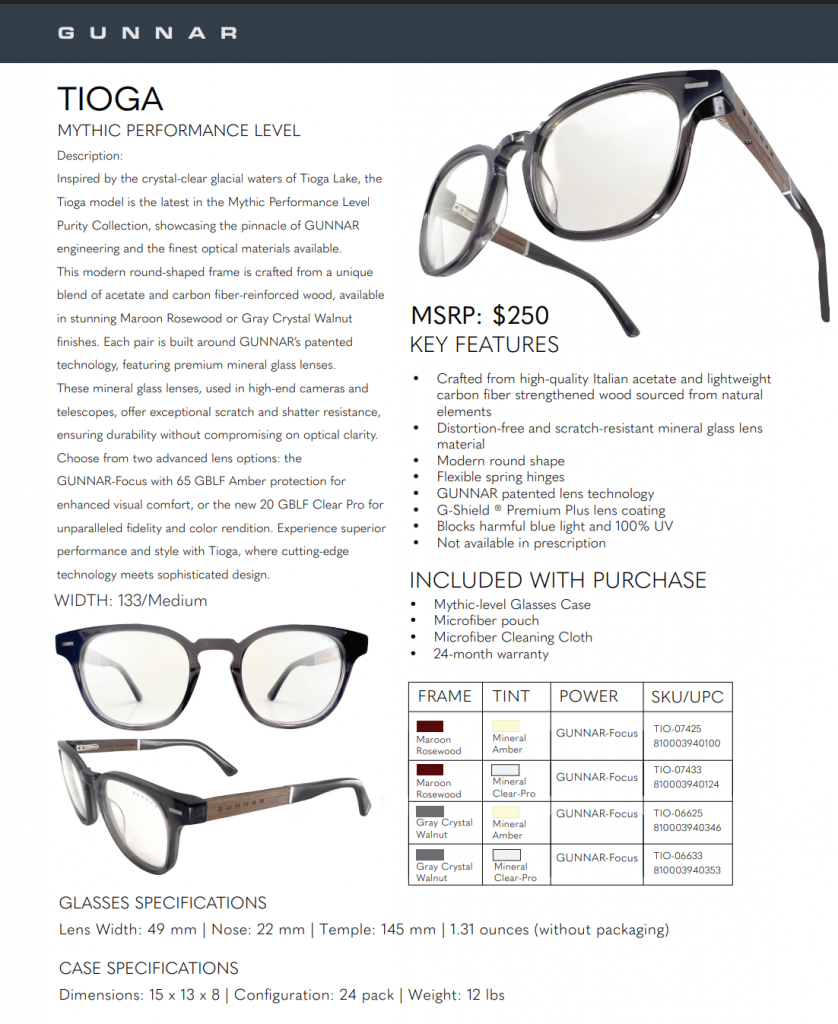Gunnar Optiks Tioga