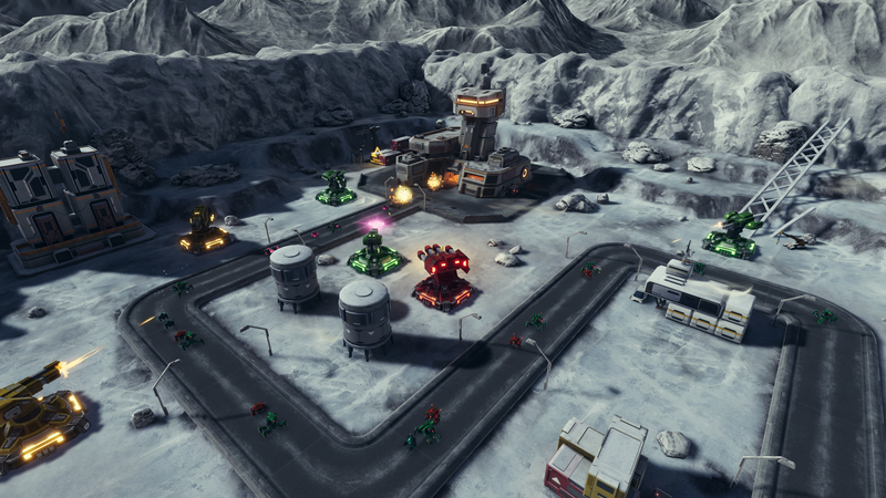 Robots enemies tricking toward your base in the immersive world