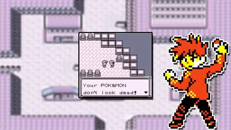 Meeting Blue for a Pokemon battle at the pokemon tower in Lavendar Town