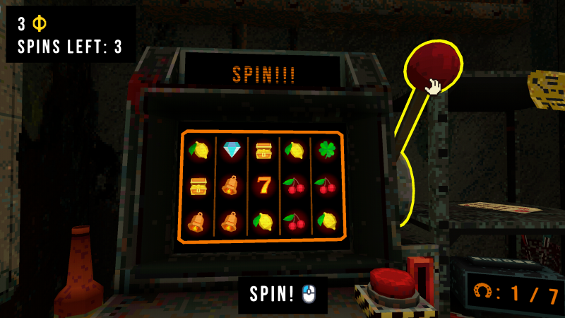 CloverPit Slot Machine with mouse cursor on handle