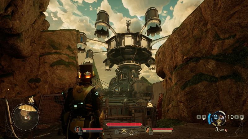 Showing off the near third person perspective in the Outer Worlds 2