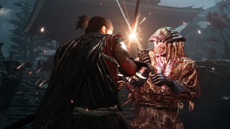A heated clash in Onimusha: Way of the Sword.