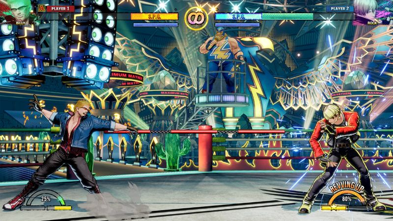 Fatal Fury City of the Wolves promo image of a fight in a ring arena