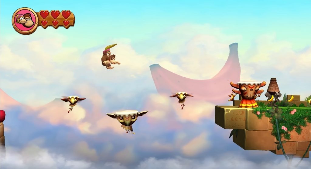 Dixie Kong gameplay from Donkey Kong Country Returns HD 1.1.0 Update
