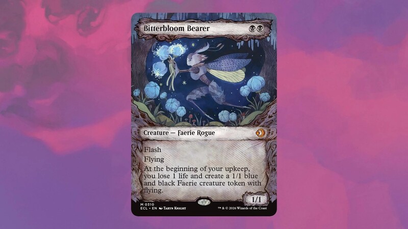 A Faerie names Bitterbloom Bearer from Lorwyn Eclipsed