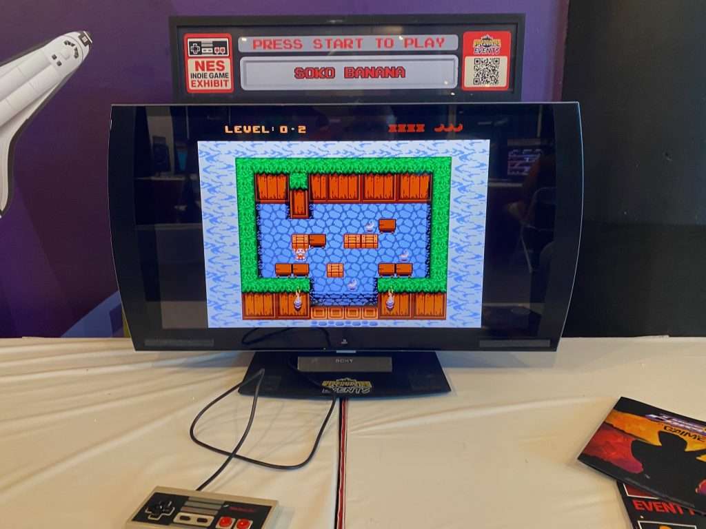 A NES Homebrew project, 'Soko Banana' playable at the Long Island Video Game Expo 2025.