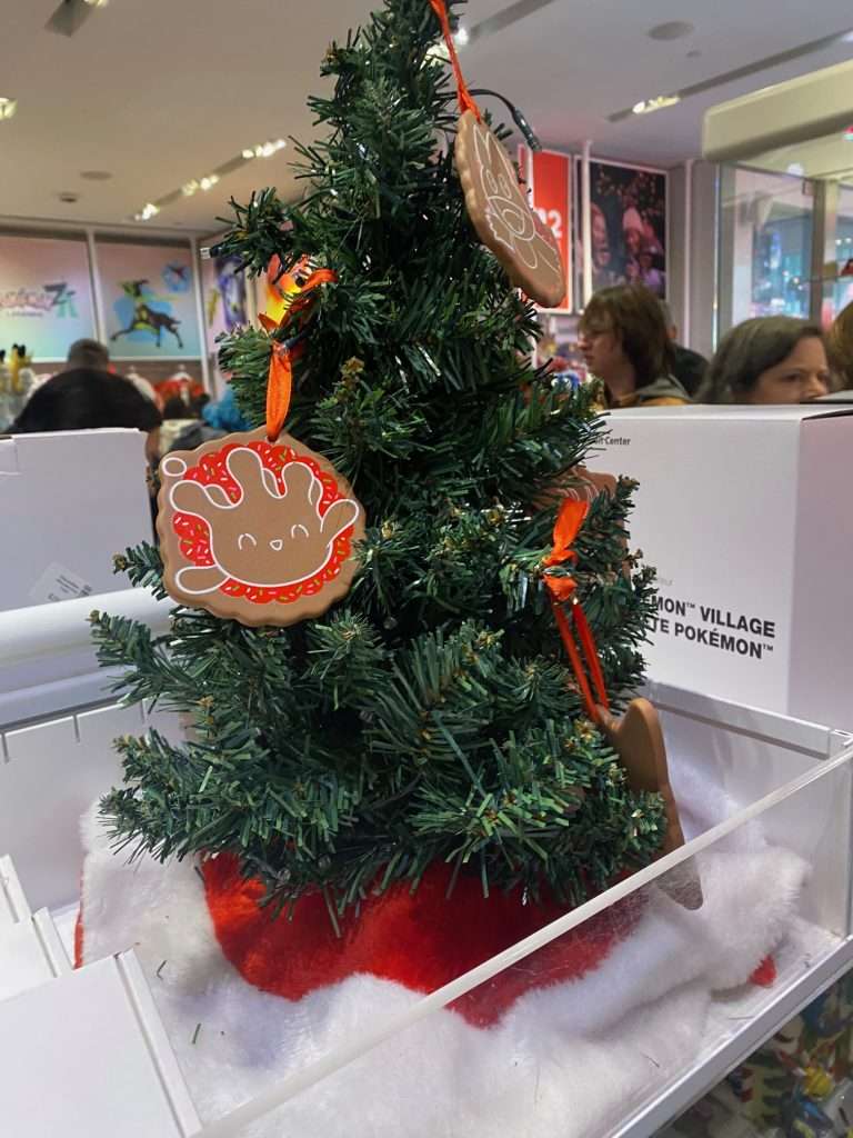 One of the many Pokemon-themed holiday things at the NYC Nintendo Store.