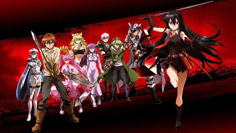 Akame ga Kill! characters with their weapons drawn