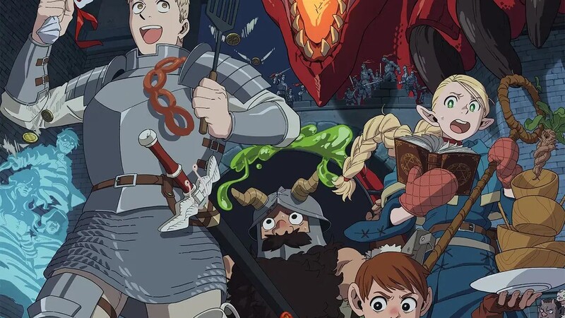 Four adventurers in a dungeon with different items