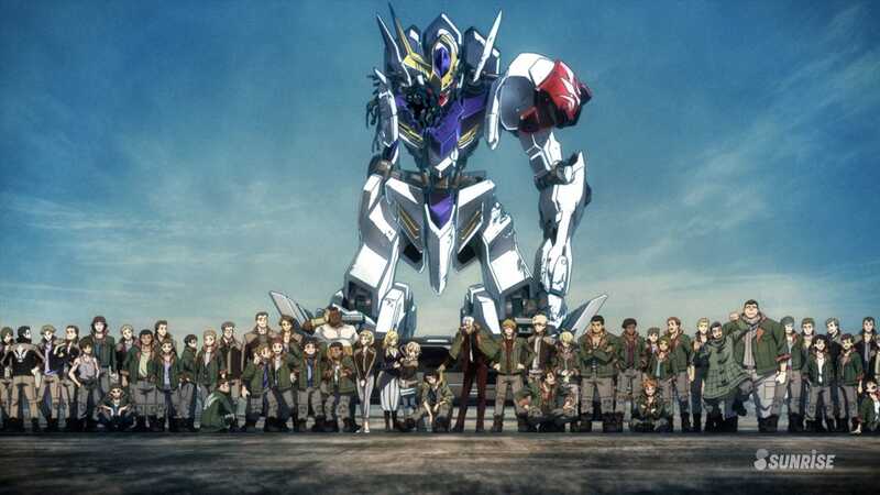 A giant mobile suit from gundam surrounded by people