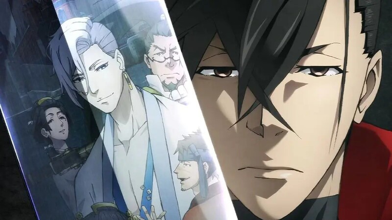 A perosn holding a sword with character images reflecting in the sword