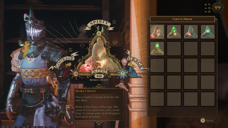 Soulframe Virtue Prisms Menu Screenshot