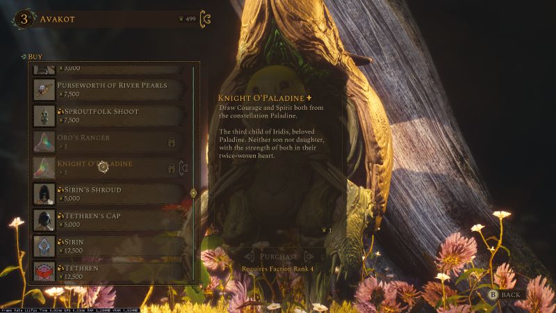 Soulframe Avakot Faction Shop Menu