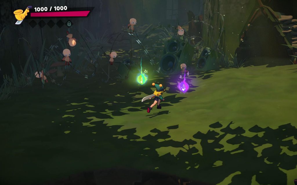 Cello during a run, deciding which power-up to collect before moving on to the next floor in classic rouge-lite fashion.