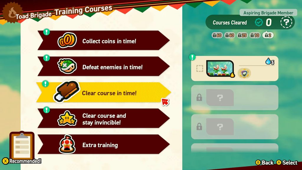 Exclusive to the SW2 Edition is a series of time-based challenge courses, called the Toad Brigade Training Courses!