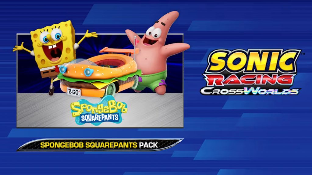 Key art for the 'SpongeBob DLC Pack' for Sonic Racing CrossWorlds!