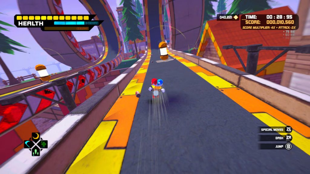Spark speeding through an early level in 'Spark 3'.