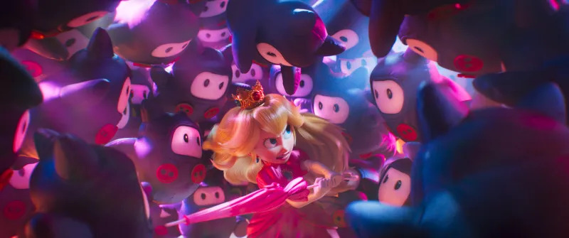 Princess Peach showing off her action chops in a fun action-scene.