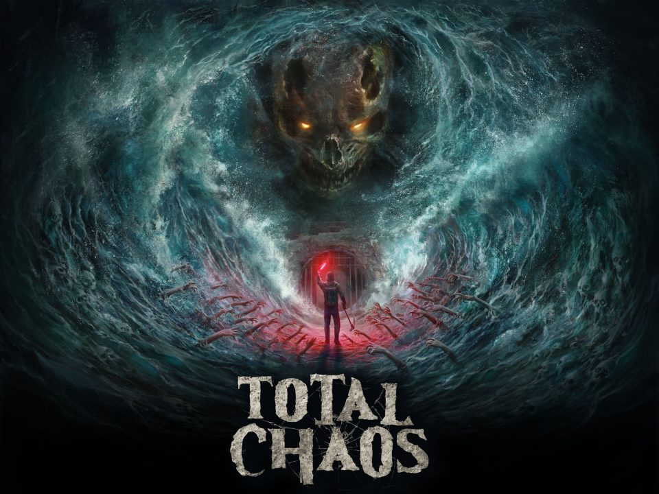 Key art for 'Total Chaos', a first-person survival horror experience on Nintendo Switch 2 and other platforms.