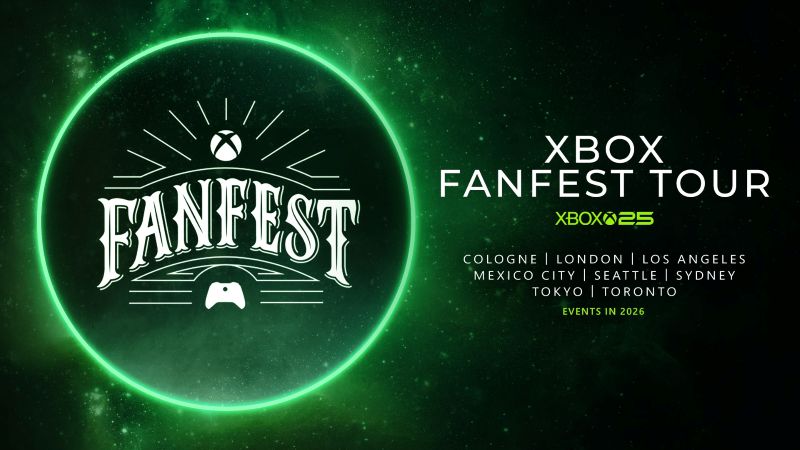 Xbox FanFest 2026 promo banner with cities listing