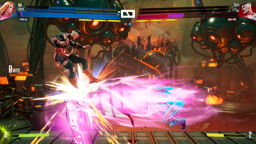 Atom Eve using a Super on Omni-Man