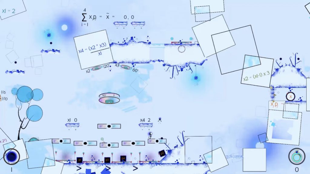 To gain a better insight to the world around them, Nero and Sci can use the 'White World' mechanic, being able to learn gain valuable insight to solve challenging math problems.
