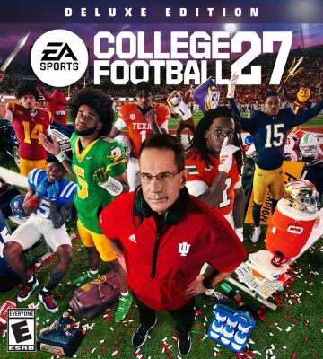College Football 27 Cover with Coach and Players