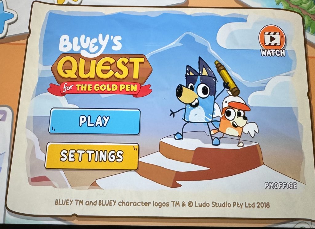bluey start screen