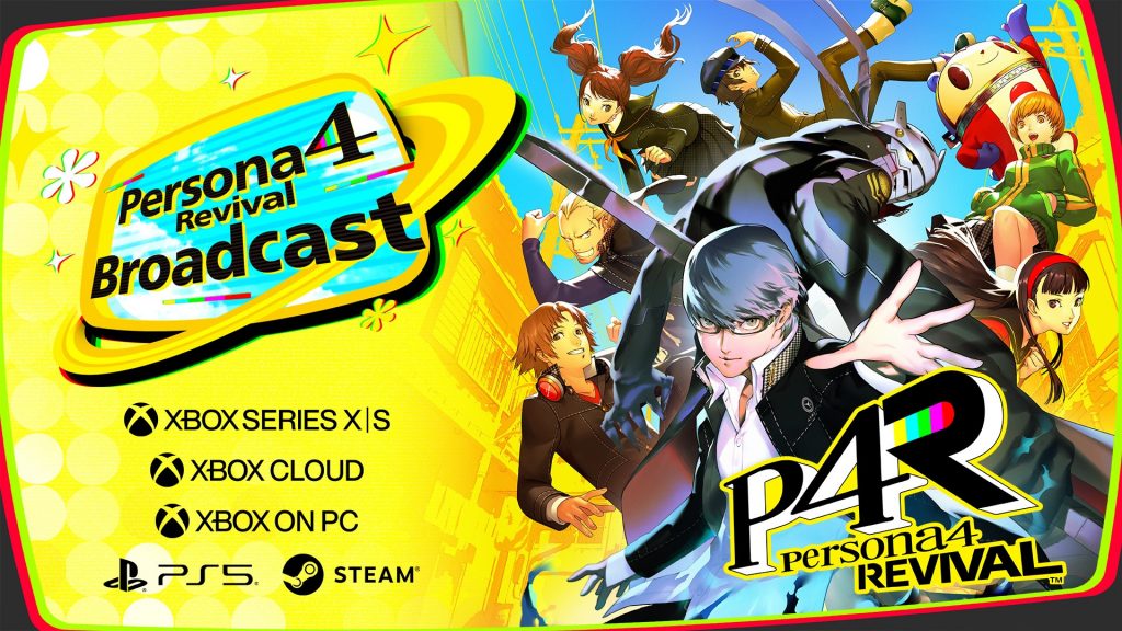 Key art for the Persona 4 Revival Broadcast, highlighting all the features coming to the remake releasing in Feb 2027.